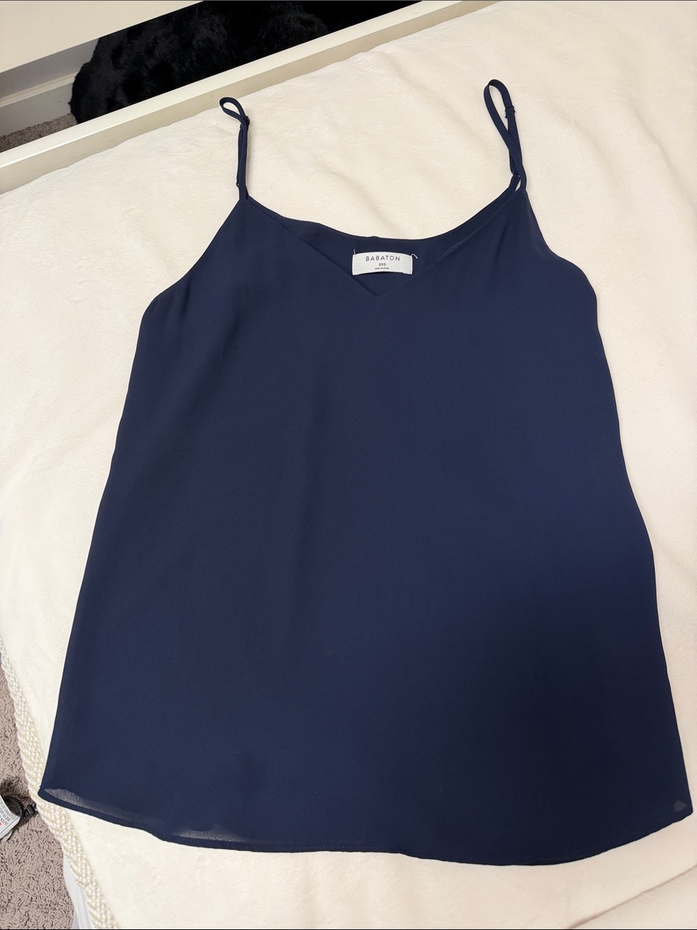 Babaton Navy Spaghetti Strap V-Neck Cami